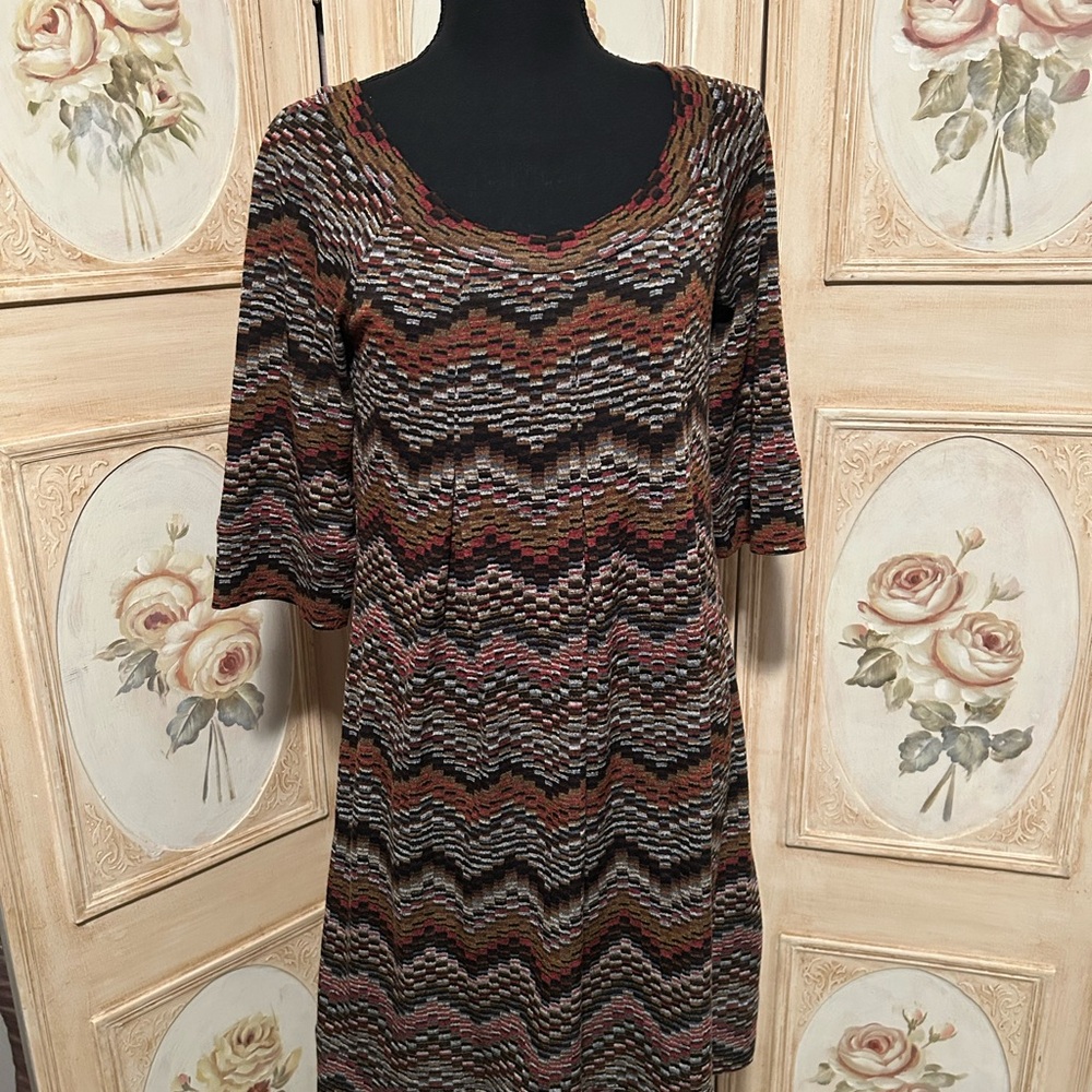 Multicolor Zigzag Pattern Dress
